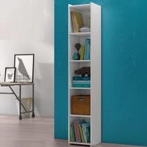 Estante para livros Malasia Branco 4 Prateleiras Casa Moderna