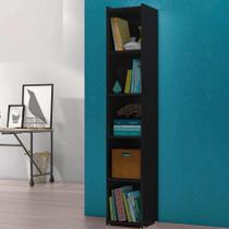 Estante para livros Malasia Preto 4 Prateleiras Bela Casa