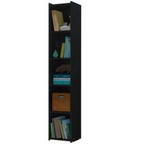 Estante para livros Malasia Preto 4 Prateleiras Casa Mobilia