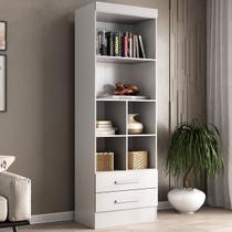 Estante para Livros Modulare 2 Gavetas 4 Prateleiras Branco - Panorama Móveis