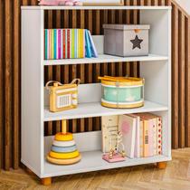 Estante para Livros Montessoriano 3 Prateleiras Branco - Olivar Móveis