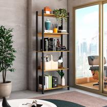 Estante para Livros Nobre 5 Prateleiras Estilo Industrial Freijó/Black - Panorama Móveis Estante para Livros Nobre 5 Prateleiras Estilo Industrial Freijó/Black - Panorama Móveis