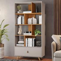 Estante para Livros Office 1 Gaveta Off White/ Cinamomo - Jcm Móveis Estante para Livros Office 1 Gaveta Off White/ Cinamomo - Jcm Móveis