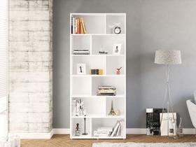 Estante para Livros Xangai 10 Prateleiras Branco - Politorno