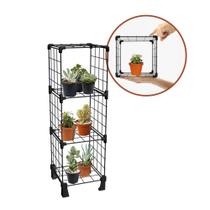 Estante para Plantas Suporte Floreira Vertical 3 Nichos Prateleira de Aço Aramado