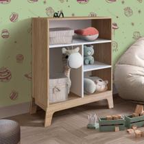 Estante Para Quarto Infantil 4 Nichos Itapuã Com Branco Milo Shop Jm