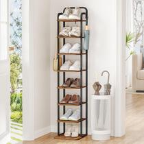Estante para Sapatos Hzuaneri Vertical 8 Níveis Marrom Rústico 135 cm Estante para Sapatos Hzuaneri Vertical 8 Níveis Marrom Rústico 135 cm
