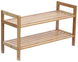 Estante para Sapatos Oceanstar de 2 Níveis em Bambu Marrom SR1309 Estante para Sapatos Oceanstar de 2 Níveis em Bambu Marrom SR1309