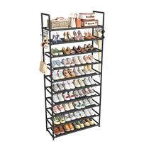 Estante para Sapatos Simples Trending 10 Camadas 85x28x174cm Preto