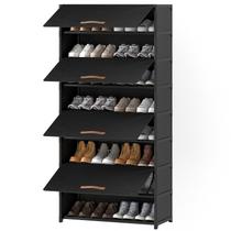 Estante para Sapatos UNITSTAGE, Armário de Armazenamento de 9 Níveis para 36 Pares com Porta, Organizador de Prateleiras Plásticas para Sapatos para Closet, Entrada, Corredor, Quarto, Preto Estante para Sapatos UNITSTAGE, Armário de Armazenamento de 9 Níveis para 36 Pares com Porta, Organizador de Prateleiras Plásticas para Sapatos para Closet, Entrada, Corredor, Quarto, Preto