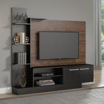 Estante Para Tv 50 Polegadas Com 2 Portas E Nichos Menu Móveis Castanho Estante Para Tv 50 Polegadas Com 2 Portas E Nichos Menu Móveis Castanho
