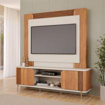 Estante para TV 60 Polegadas 100% MDF Ripado 2 Portas Chicago Estante para TV 60 Polegadas 100% MDF Ripado 2 Portas Chicago