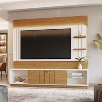 Estante para Tv 65 Polegadas com Led Guaíba Perola Metalizado / Amendoa - Mobler