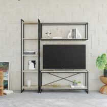 Estante para TV até 50 Polegadas 1 Nicho Aéreo 1 Estante Estilo Industrial Active Yescasa Estante para TV até 50 Polegadas 1 Nicho Aéreo 1 Estante Estilo Industrial Active Yescasa