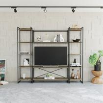 Estante para TV até 50 Polegadas 1 Nicho Aéreo 2 Estante Estilo Industrial Active Yescasa