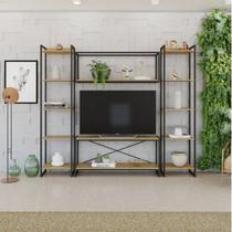 Estante para TV até 50 Polegadas 1 Nicho Aéreo 2 Estante Estilo Industrial Active Yescasa Estante para TV até 50 Polegadas 1 Nicho Aéreo 2 Estante Estilo Industrial Active Yescasa