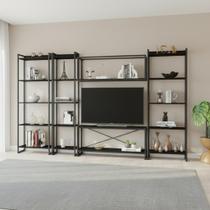 Estante para TV até 50 Polegadas 187cmx285cm Estante 5 Prateleiras Estilo Industrial Active Yescasa Estante para TV até 50 Polegadas 187cmx285cm Estante 5 Prateleiras Estilo Industrial Active Yescasa