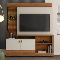 Estante para TV Até 50 Polegadas Alagoas Freijó/Off White - Linea Brasil