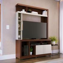 Estante para TV Até 50 Polegadas Hill 2 Portas Nogueira Real/Off White Matte - Pnr Móveis Estante para TV Até 50 Polegadas Hill 2 Portas Nogueira Real/Off White Matte - Pnr Móveis