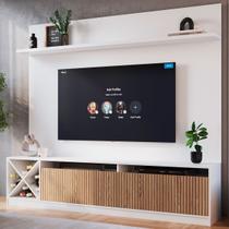 Estante para TV Até 50 Polegadas Roma 2 Portas Branco/Brise - Quiditá Móveis