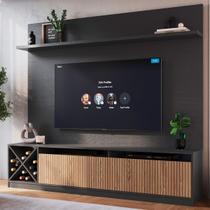 Estante para TV Até 50 Polegadas Roma 2 Portas Grafite/Brise - Quiditá Móveis Estante para TV Até 50 Polegadas Roma 2 Portas Grafite/Brise - Quiditá Móveis