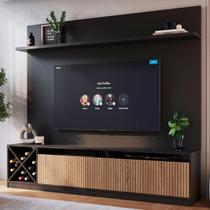 Estante para TV Até 50 Polegadas Roma 2 Portas Preto/Brise - Quiditá Móveis