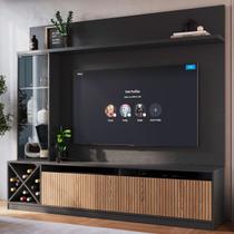 Estante para TV Até 50 Polegadas Turim 3 Portas Grafite/Brise - Quiditá Móveis