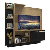 Estante para TV até 55" Multimóveis Denver FG2473 Rustic/Preta Estante para TV até 55" Multimóveis Denver FG2473 Rustic/Preta
