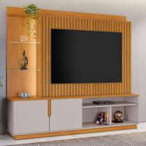 Estante para TV Até 60 Polegadas Amparo 2 Portas com Led Cinamomo/Off Cinamomo - Jcm Móveis