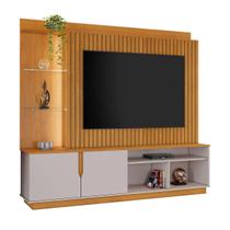 Estante para TV Até 60 Polegadas Amparo 2 Portas com Led - Cinamomo/Off White - Jcm Móveis