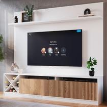 Estante para TV Até 60 Polegadas Trento 2 Portas Branco/Brise - Quiditá Móveis