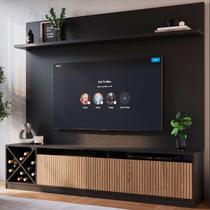 Estante para TV Até 60 Polegadas Trento 2 Portas Preto/Brise - Quiditá Móveis