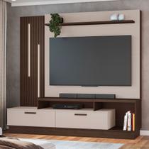 Estante para TV Até 65 Polegadas Despertar 2 Gavetas com Led Café/Off Café - Jcm Móveis