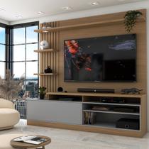 Estante para TV Até 65 Polegadas Escandinávia 1 Porta com Led Freijó/Cinza Fosco - Panorama Móveis