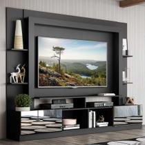 Estante para TV até 65 Polegadas Portas com Espelho Oslo Multimóveis Preto Tenerife