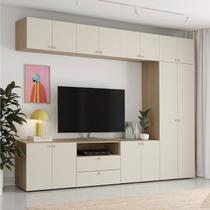 Estante para TV até 75 Polegadas 220cmx280cm 8 Módulos 14 Portas 2 Gavetas Frame CabeCasa MadeiraOriginals