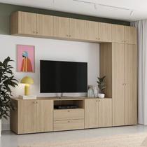 Estante para TV até 75 Polegadas 220cmx280cm 8 Módulos 14 Portas 2 Gavetas Frame CabeCasa MadeiraOriginals