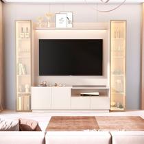 Estante para TV até 75 Polegadas LED Vidro Reflecta 100% MDF 219CMX259CM Vitoria Regia Yescasa Off White