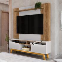 Estante para TV Até 75 Polegadas Lune 2 Portas Cinamomo/Off White - Pnr Móveis Estante para TV Até 75 Polegadas Lune 2 Portas Cinamomo/Off White - Pnr Móveis