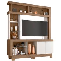 Estante para Tv de até 47 Polegadas 8 Nichos e 2 Portas Mari Carvalho Oak/Off White Estante para Tv de até 47 Polegadas 8 Nichos e 2 Portas Mari Carvalho Oak/Off White
