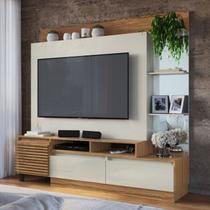Estante para TV e Home Theater 198CMX191CM 2 Gavetas e Espelho Bege Estante para TV e Home Theater 198CMX191CM 2 Gavetas e Espelho Bege