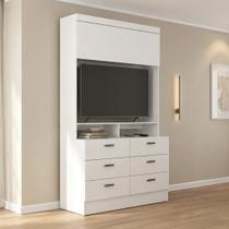 Estante Para TV E Home Theater Até 42 Polegadas 1 Porta 6 Gavetas Viena Branco Yescasa Estante Para TV E Home Theater Até 42 Polegadas 1 Porta 6 Gavetas Viena Branco Yescasa