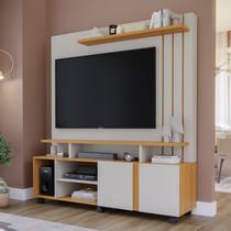 Estante para TV e Home Theater até 55 Polegadas 100% MDF 160cmx182,5cm 2 Portas Valência Branco Off White/Nature Estante para TV e Home Theater até 55 Polegadas 100% MDF 160cmx182,5cm 2 Portas Valência Branco Off White/Nature