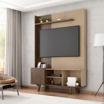 Estante para TV e Home Theater até 55 Polegadas 136cmx192,5cm Pés em Madeira Maciça Corumbaú