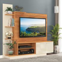 Estante para TV e Home Theater até 55 Polegadas 166cmx155cm Nichos 2 Portas Havana Bege Cinamomo/Off White