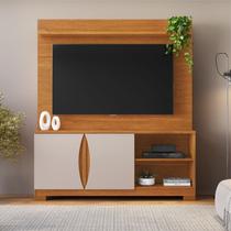 Estante para TV e Home Theater até 55 Polegadas MDF 136,5cmx183,5cm União Candian Marrom Cinamomo/Off White