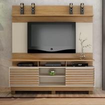 Estante para TV e Home Theater até 60 Polegadas MDF 182cmx200cm Texas Bege Cinamomo/Off White