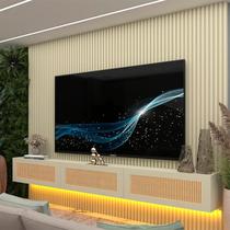 Estante para TV e Home Theater até 84 Polegadas com 100% MDF 218cmx250cm Led Supremo Native Bege Off White/Creme Estante para TV e Home Theater até 84 Polegadas com 100% MDF 218cmx250cm Led Supremo Native Bege Off White/Creme