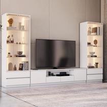 Estante para TV e Home Theater até 84 Polegadas com LED 100% MDF 340CMX200CM 2 Cristaleiras com LED Liz Yescasa Estante para TV e Home Theater até 84 Polegadas com LED 100% MDF 340CMX200CM 2 Cristaleiras com LED Liz Yescasa