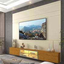 Estante para TV e Home Theater até 84 Polegadas com LED com Vidro Reflecta 100% MDF 217cm Porta Led Luminare